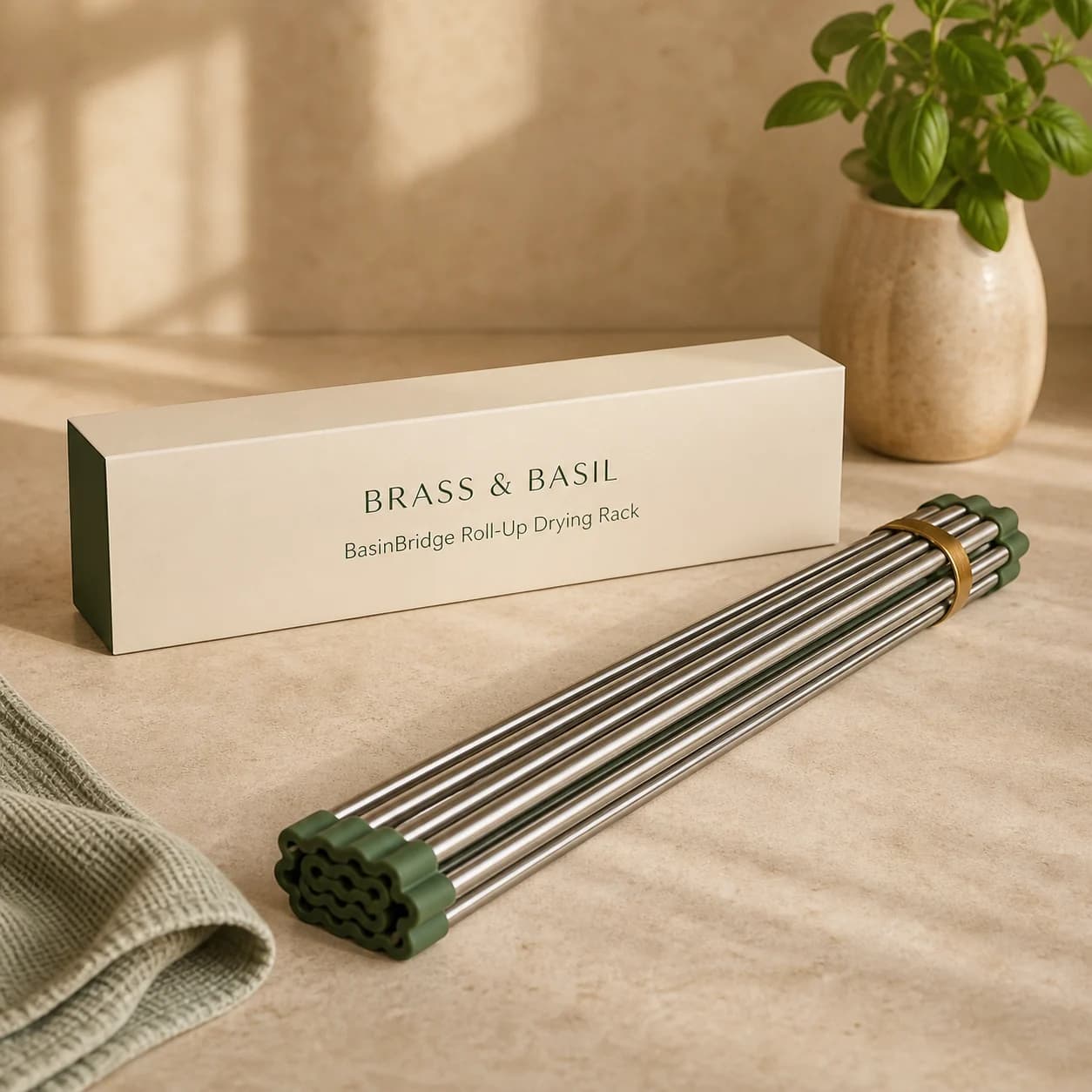 BasinBridge Roll-Up Drying Rack kitchen tool