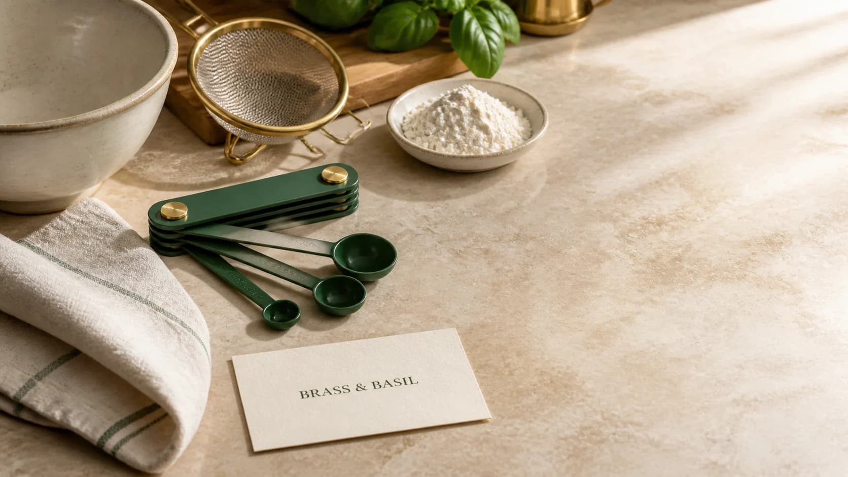 Kitchen preparation with compact everyday tools
