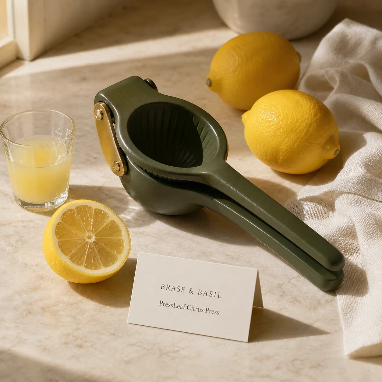 Citrus preparation on a kitchen counter